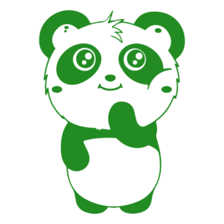 Shy Panda Decal (Green)
